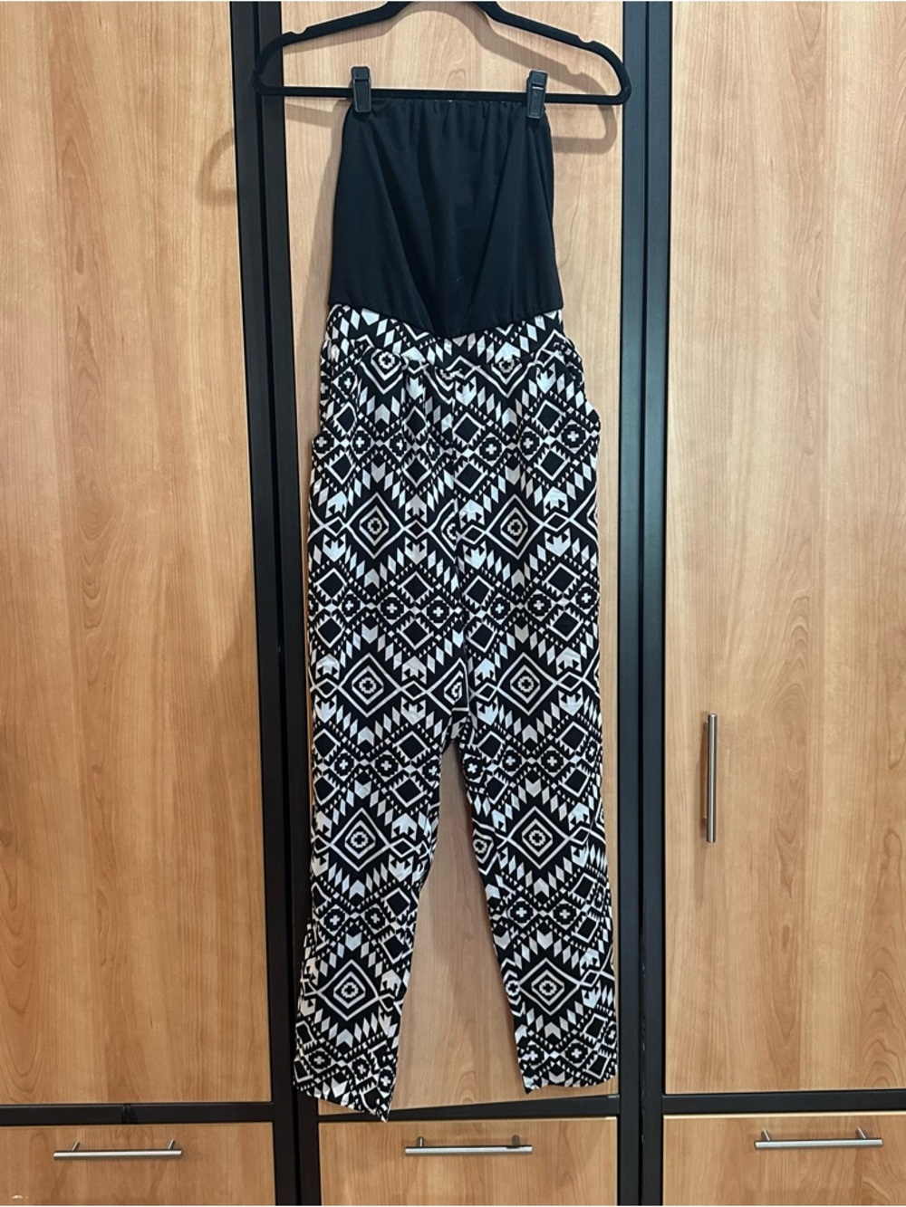 Strapless Black & White Patterned Jumpsuit